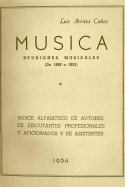 Musica. Reuniones Musicales (de 1889-1933)
